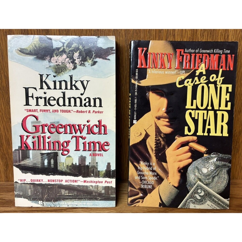 Lot of 2 KINKY FRIEDMAN paperbacks A Case of Lone Star ~ Greenwich Killing Time